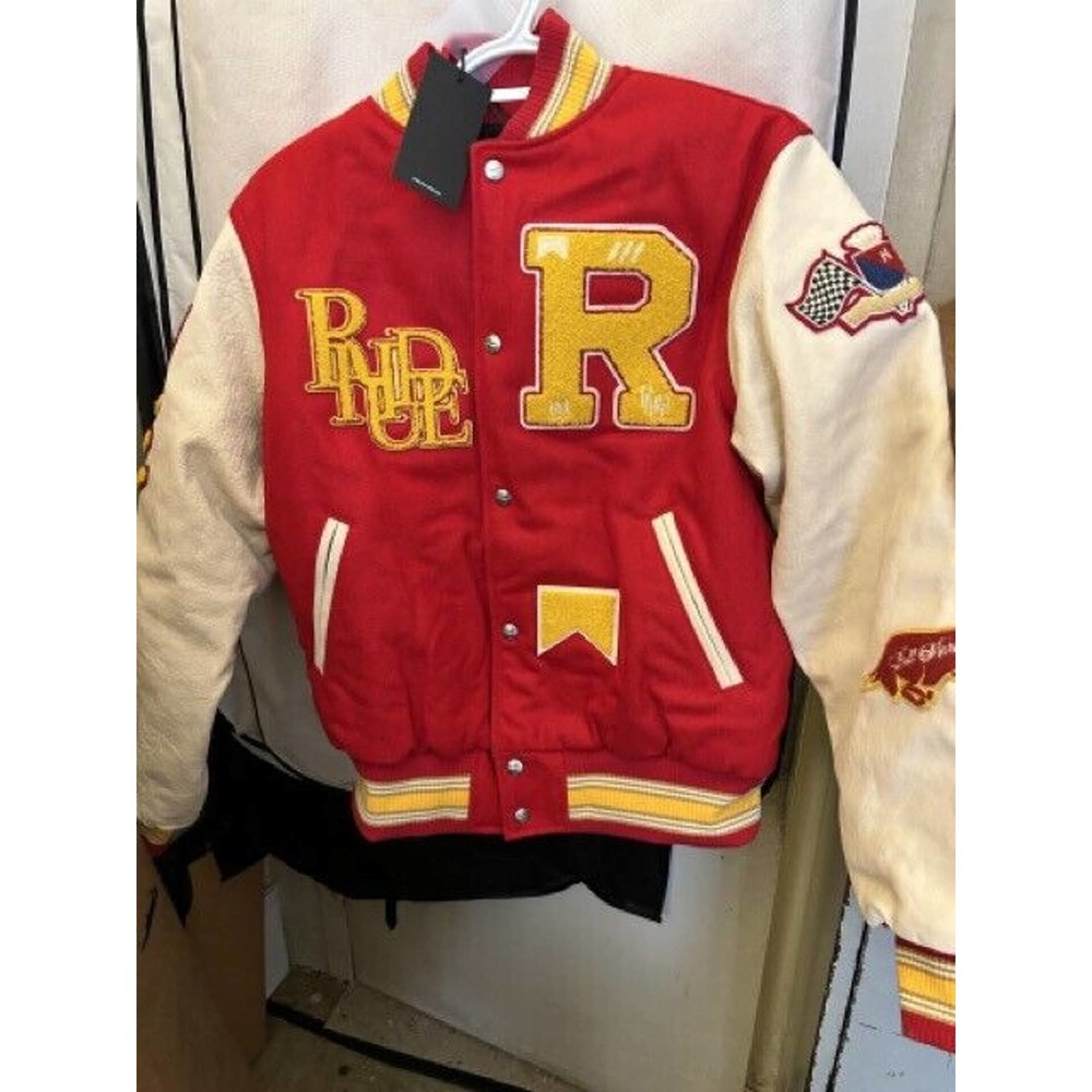 RHUDE BULL MARKET VARSITY JACKET - RED